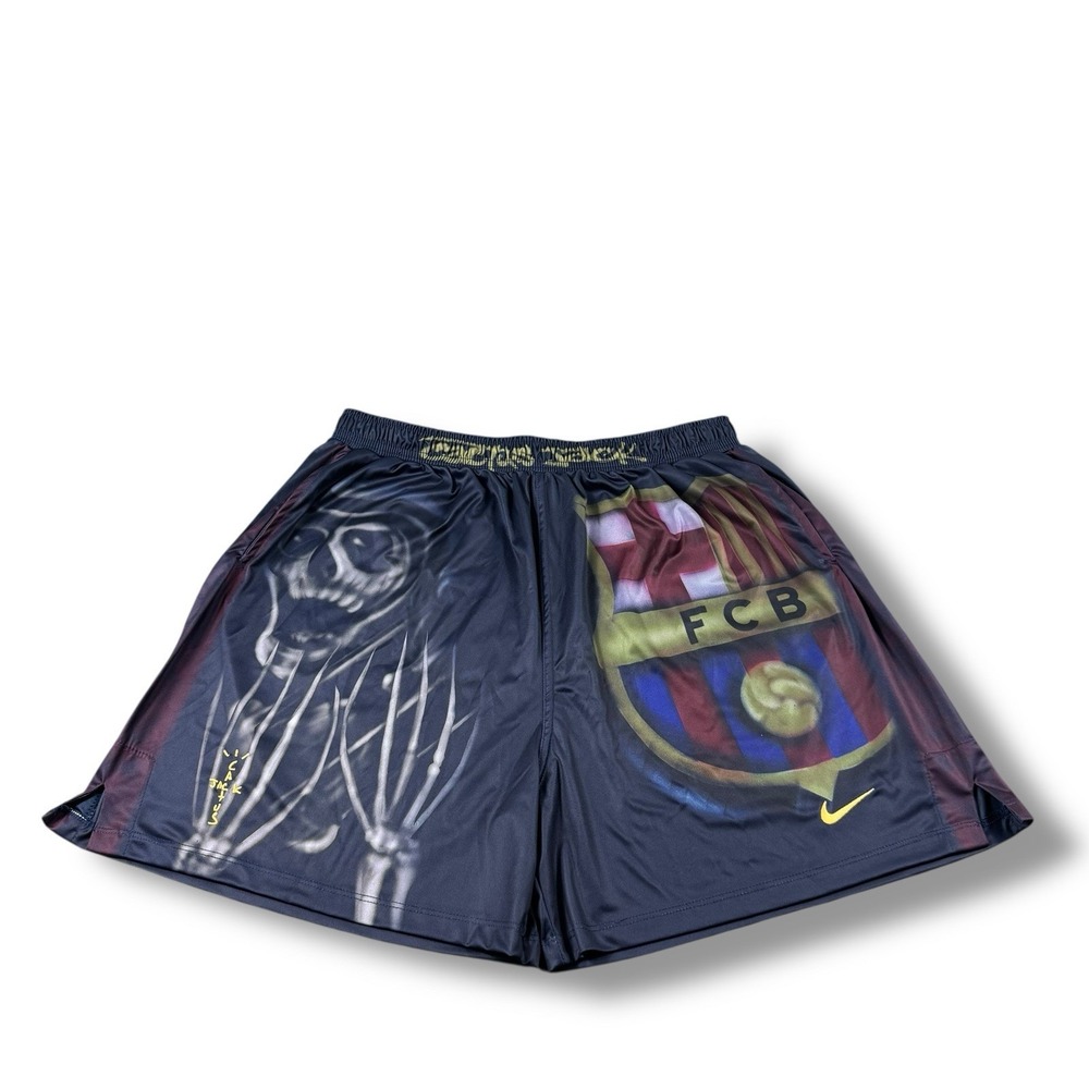 Cactus Jack Travis Scott Nike FC Barcelona Skeleton Home Shorts Authentic Sz XL